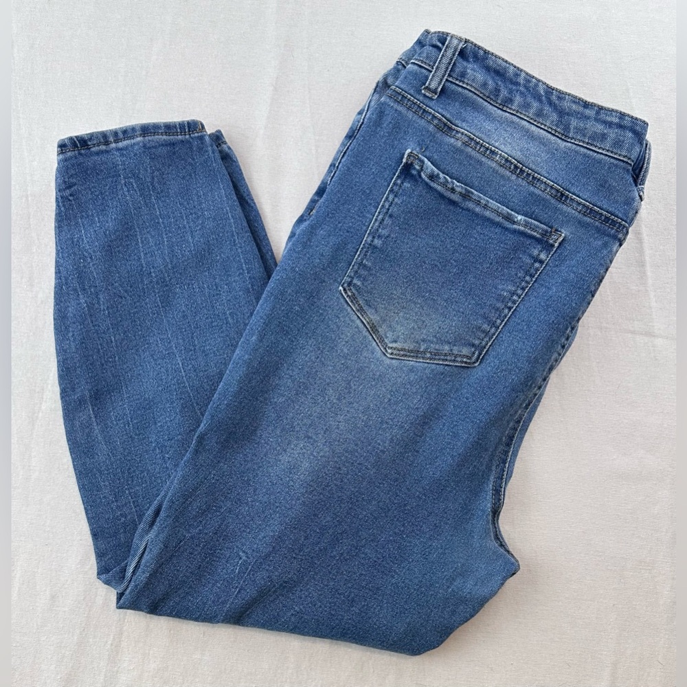 Vanilla Starโ Women's Distressed Blue Jeans - Picture 3 of 14
